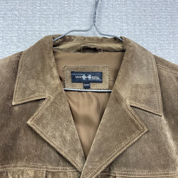 Hathaway Suede Leather Jacket Men’s Sz M Light Brown Classic Casual Outerwear - Picture 7 of 15